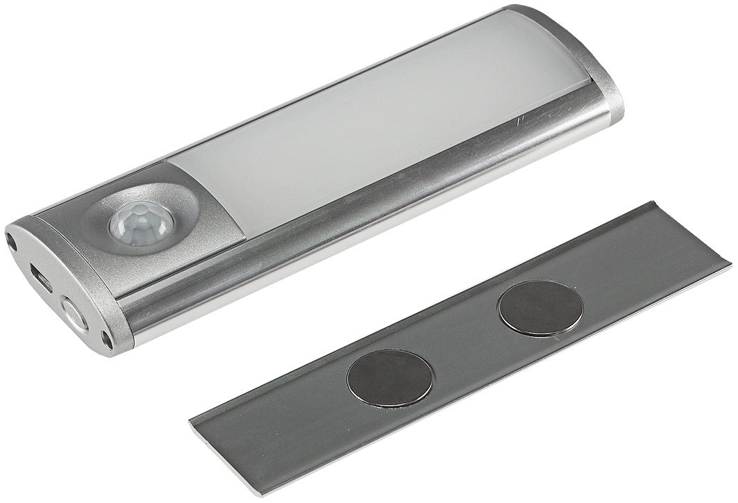 LED Akku-Leuchte PIR Sensor "MAL-12 nw" 12x4x2cm, 1W, 60lm, Alu, neutralweiß