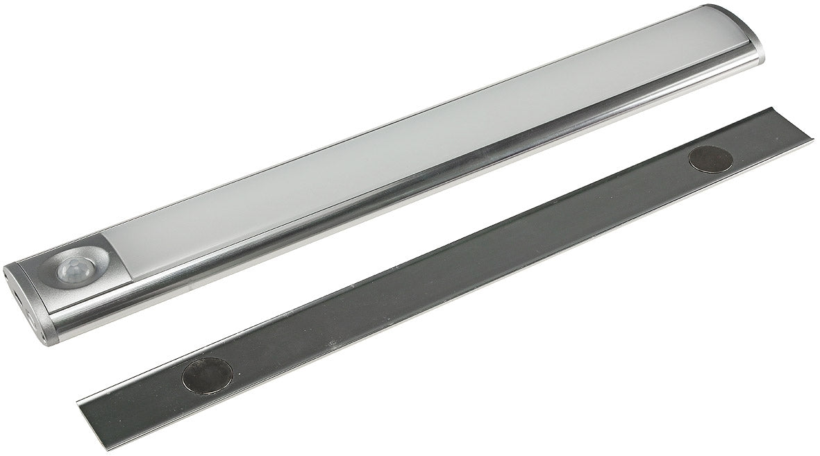 LED Akku-Leuchte PIR Sensor "MAL-30 ww" 30x4x2cm, 3W, 150lm, Alu, warmweiß