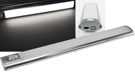 LED Akku-Leuchte PIR Sensor "MAL-30 nw" 30x4x2cm, 3W, 150lm, Alu, neutralweiß
