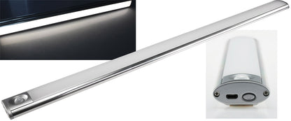 LED Akku-Leuchte PIR Sensor "MAL-60 nw" 60x4x2cm, 5W, 200lm, Alu, neutralweiß