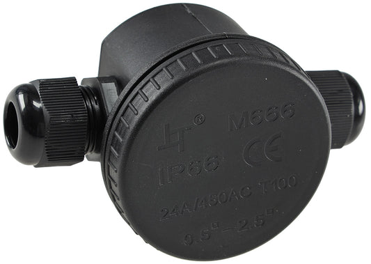 Kabelverbinderdose, 2 Anschlüsse, IP66 12V bis 230V, wasserdicht