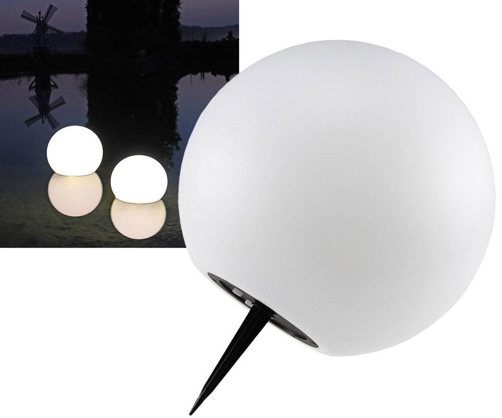 LED Solar Kugelleuchte 25cm Ø "SK25 WW" IP44, Warmweiß, 3000K