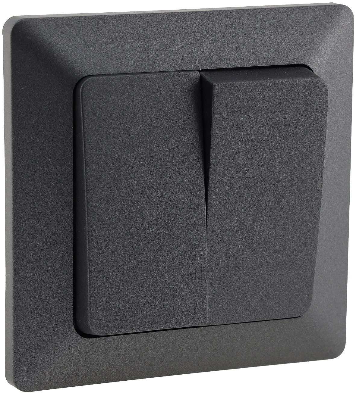 MILOS Serien-Schalter 2-fach, Anthrazit 250V~/ 10A, inkl. Rahmen, UP
