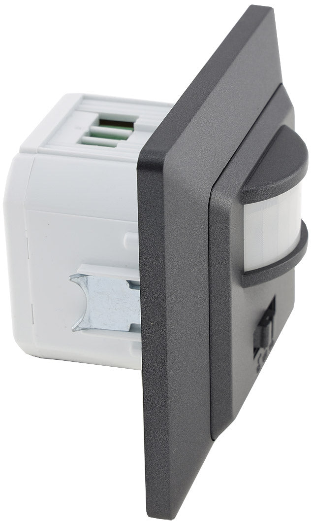 MILOS Bewegungsmelder, 160°, Anthrazit 250V~, 400W, inkl. Rahmen, LED geeignet