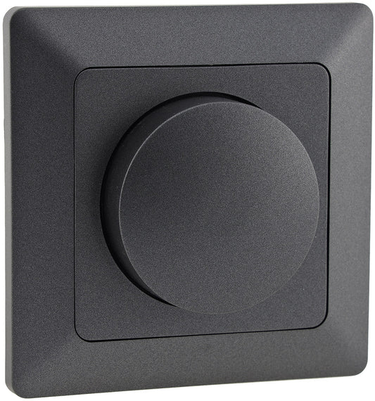 MILOS Dimmer für LED Lampen, Anthrazit 250V~/ 3-60W, inkl. Rahmen, UP