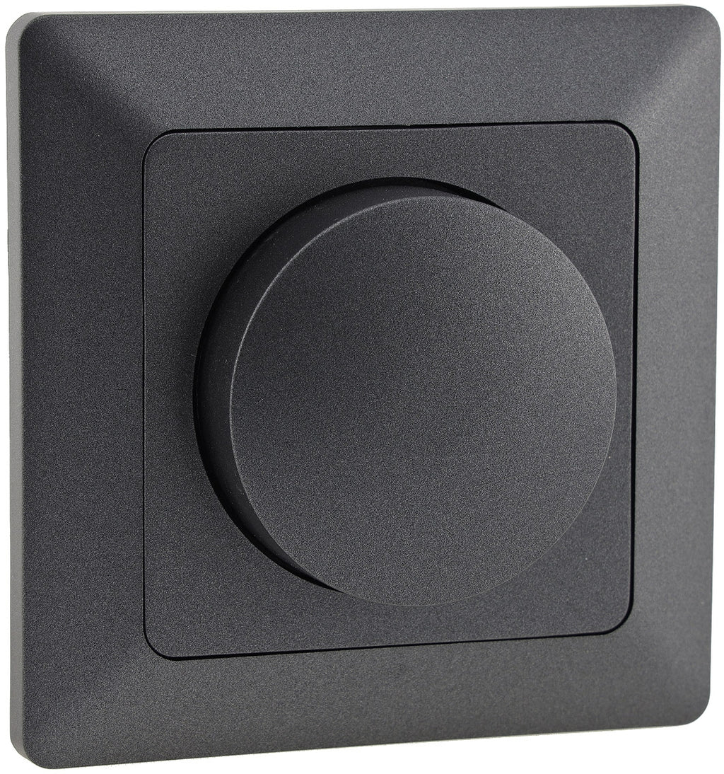 MILOS Dimmer für LED Lampen, Anthrazit 250V~/ 3-60W, inkl. Rahmen, UP