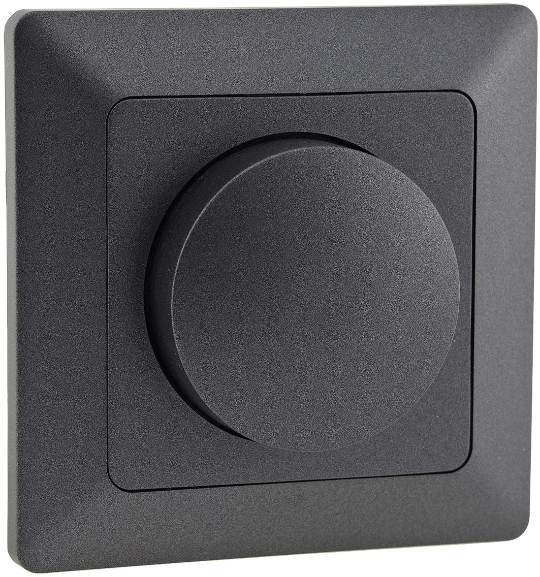 MILOS Dimmer für LED Lampen, Anthrazit 250V~/ 3-60W, inkl. Rahmen, UP