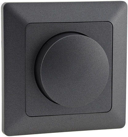 MILOS Dimmer für LED Lampen, Anthrazit 250V~/ 3-60W, inkl. Rahmen, UP