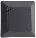 MILOS Schutzkontakt-Steckdose IP44 250V~/ 16A, inkl. Rahmen, UP, Anthrazit