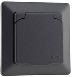 MILOS Schutzkontakt-Steckdose IP44 250V~/ 16A, inkl. Rahmen, UP, Anthrazit