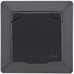 MILOS Schutzkontakt-Steckdose IP44 250V~/ 16A, inkl. Rahmen, UP, Anthrazit