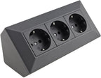 3-fach Steckdosenblock, anthrazit 250V~/ 16A, Aufbaumontage