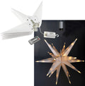 Großer 3D Weihnachtsstern 56cm 72 warmweiße LEDs, Batteriebetrieb