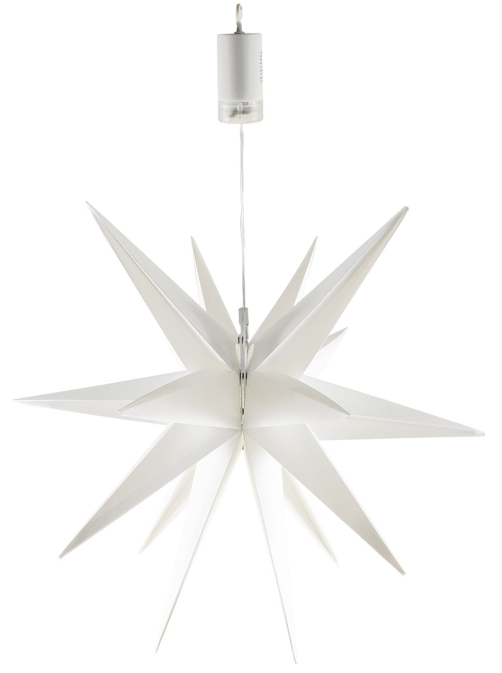 Großer 3D Weihnachtsstern 56cm 72 warmweiße LEDs, Batteriebetrieb