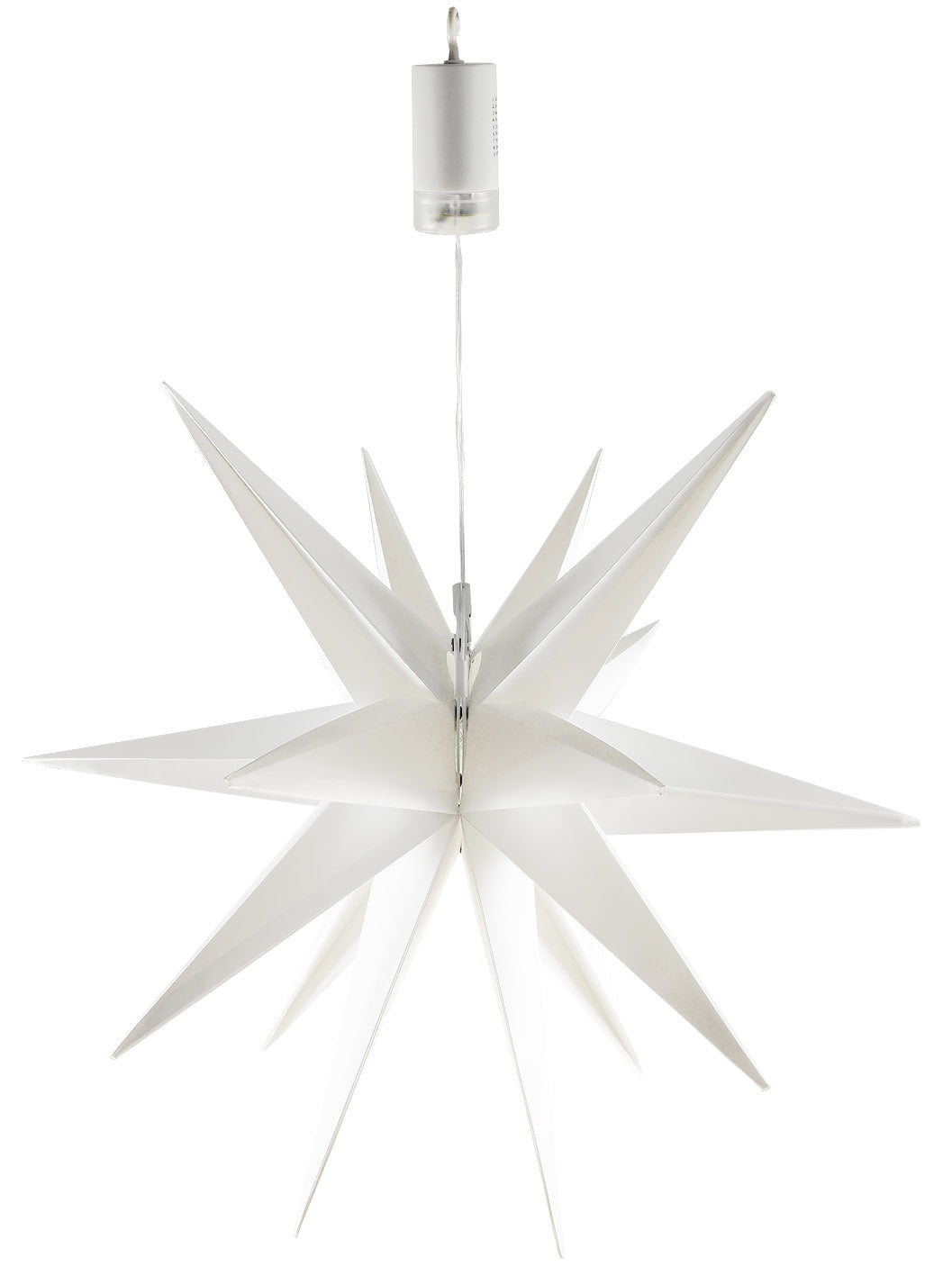 Großer 3D Weihnachtsstern 56cm 72 warmweiße LEDs, Batteriebetrieb