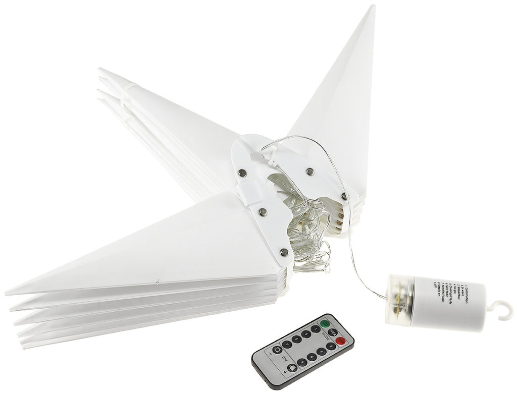 Großer 3D Weihnachtsstern 56cm 72 warmweiße LEDs, Batteriebetrieb