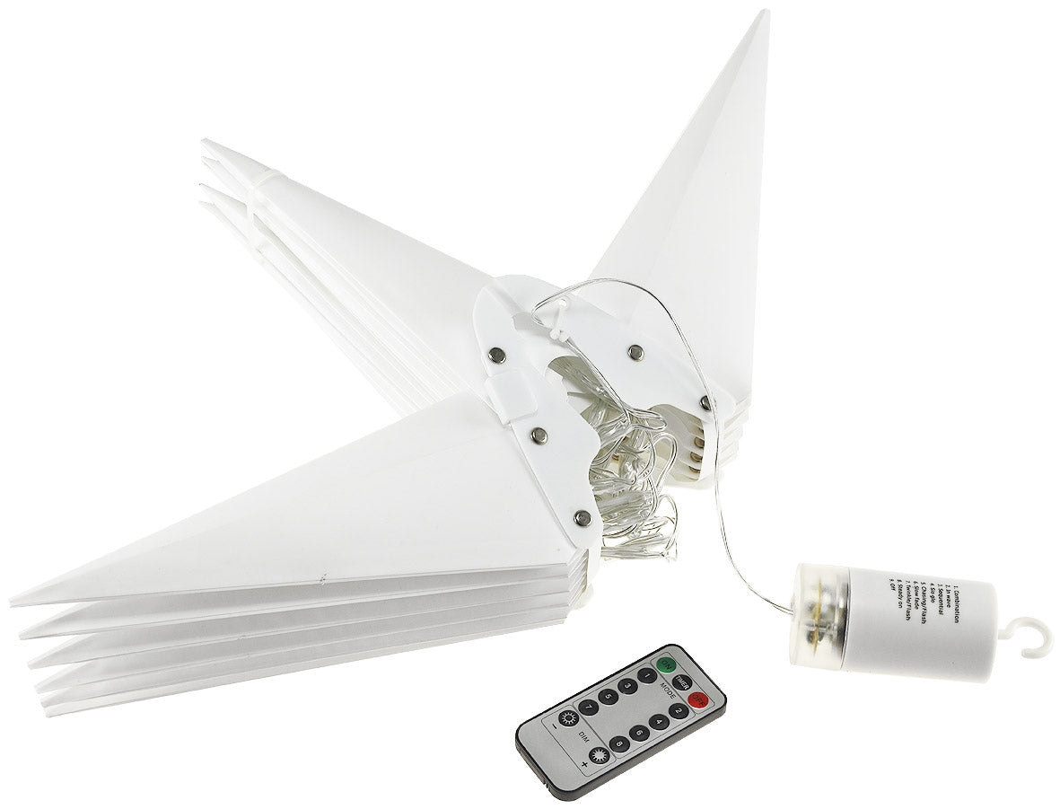 Großer 3D Weihnachtsstern 56cm 72 warmweiße LEDs, Batteriebetrieb
