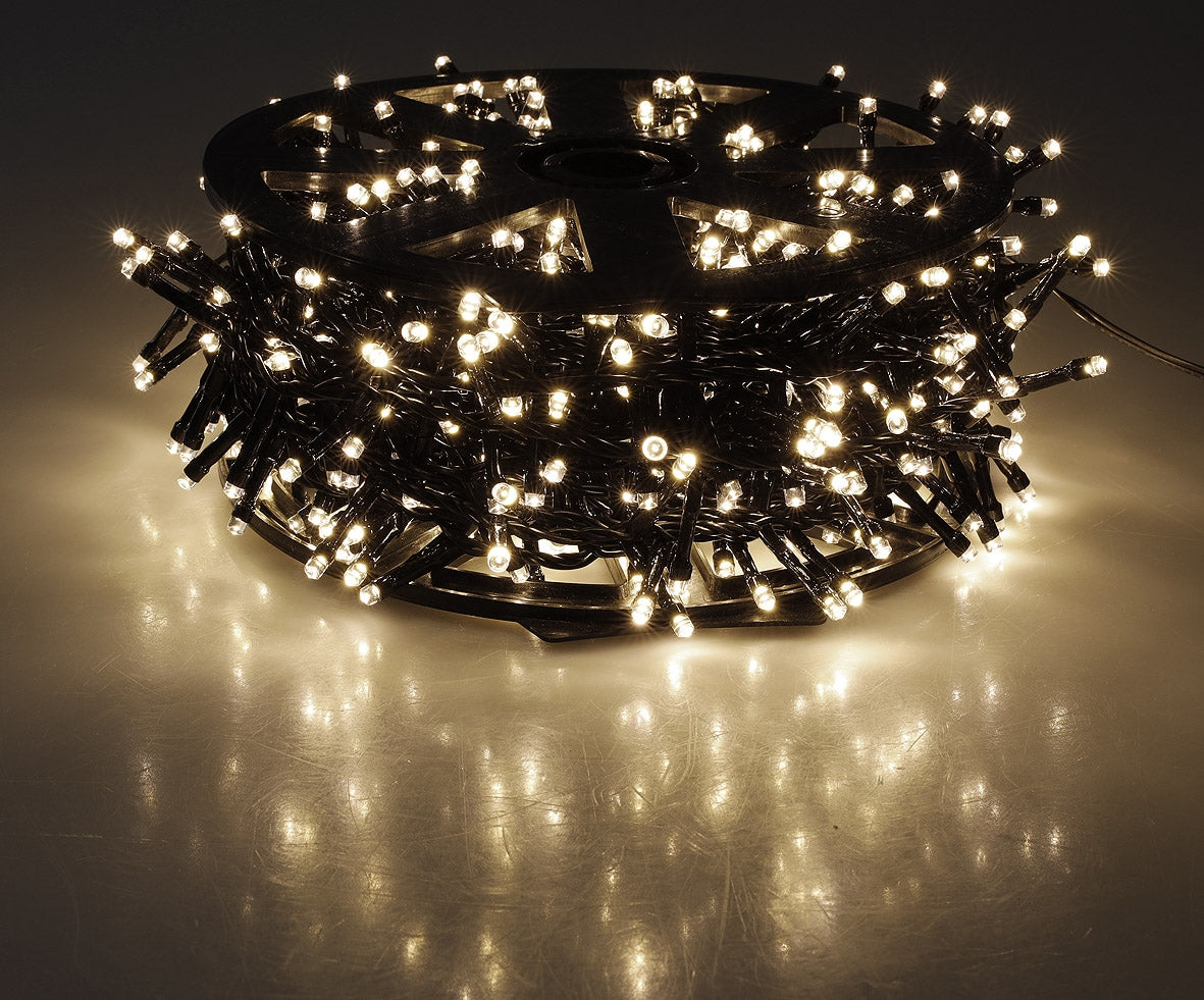 LED Aussen-Lichterkette "CT-ALK800" 80m warmweiß, Kabel schwarz, IP44, 800 LEDs
