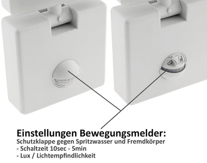 LED Wandleuchte "PORTAO" 4000K 15W, 1100lm, PIR-Bewegungsmelder, IP44