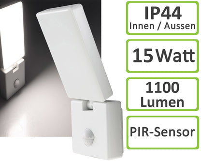 LED Wandleuchte "PORTAO" 4000K 15W, 1100lm, PIR-Bewegungsmelder, IP44