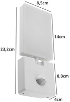 LED Wandleuchte "PORTAO" 4000K 15W, 1100lm, PIR-Bewegungsmelder, IP44