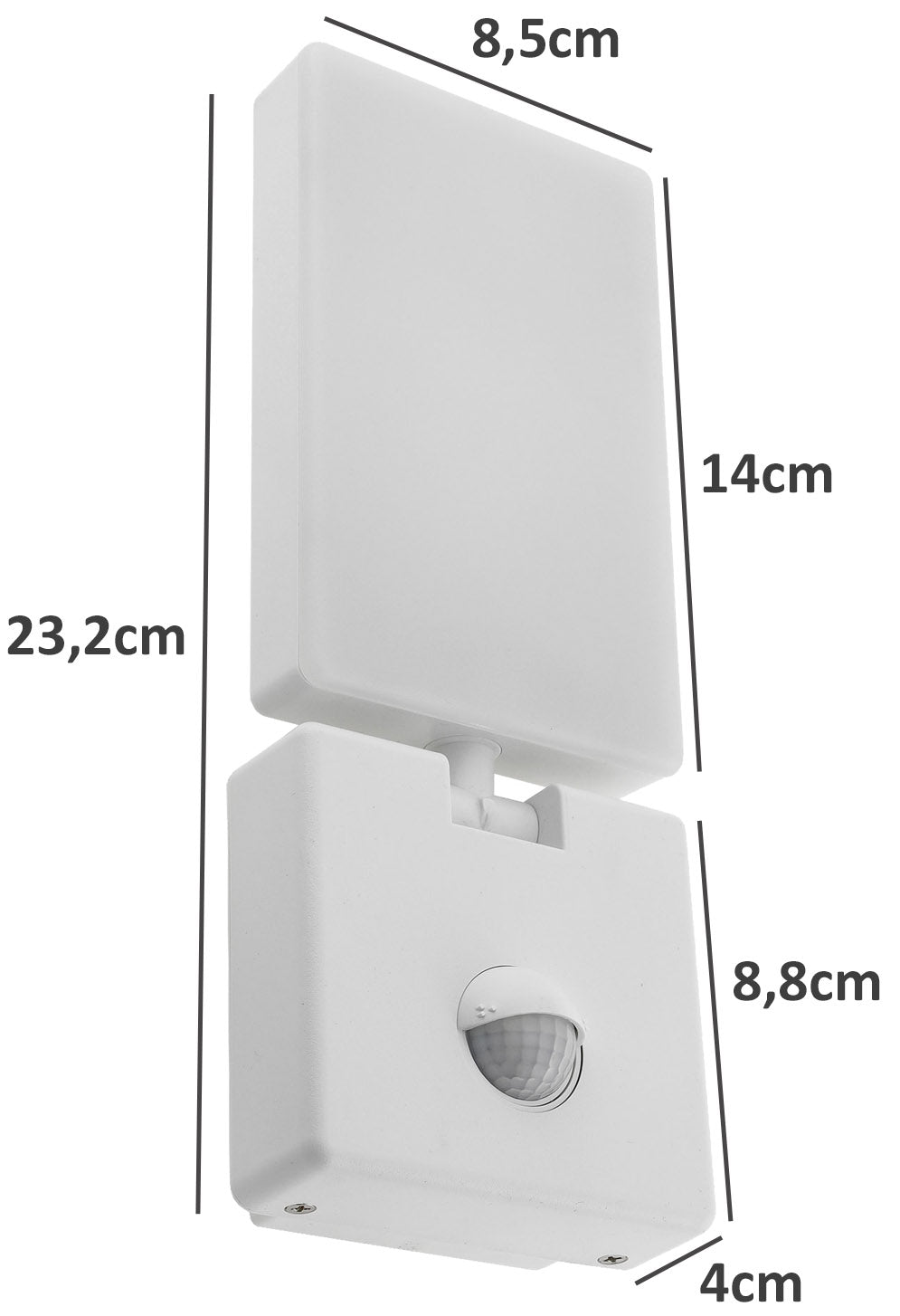 LED Wandleuchte "PORTAO" 4000K 15W, 1100lm, PIR-Bewegungsmelder, IP44