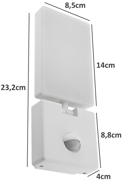 LED Wandleuchte "PORTAO" 4000K 15W, 1100lm, PIR-Bewegungsmelder, IP44