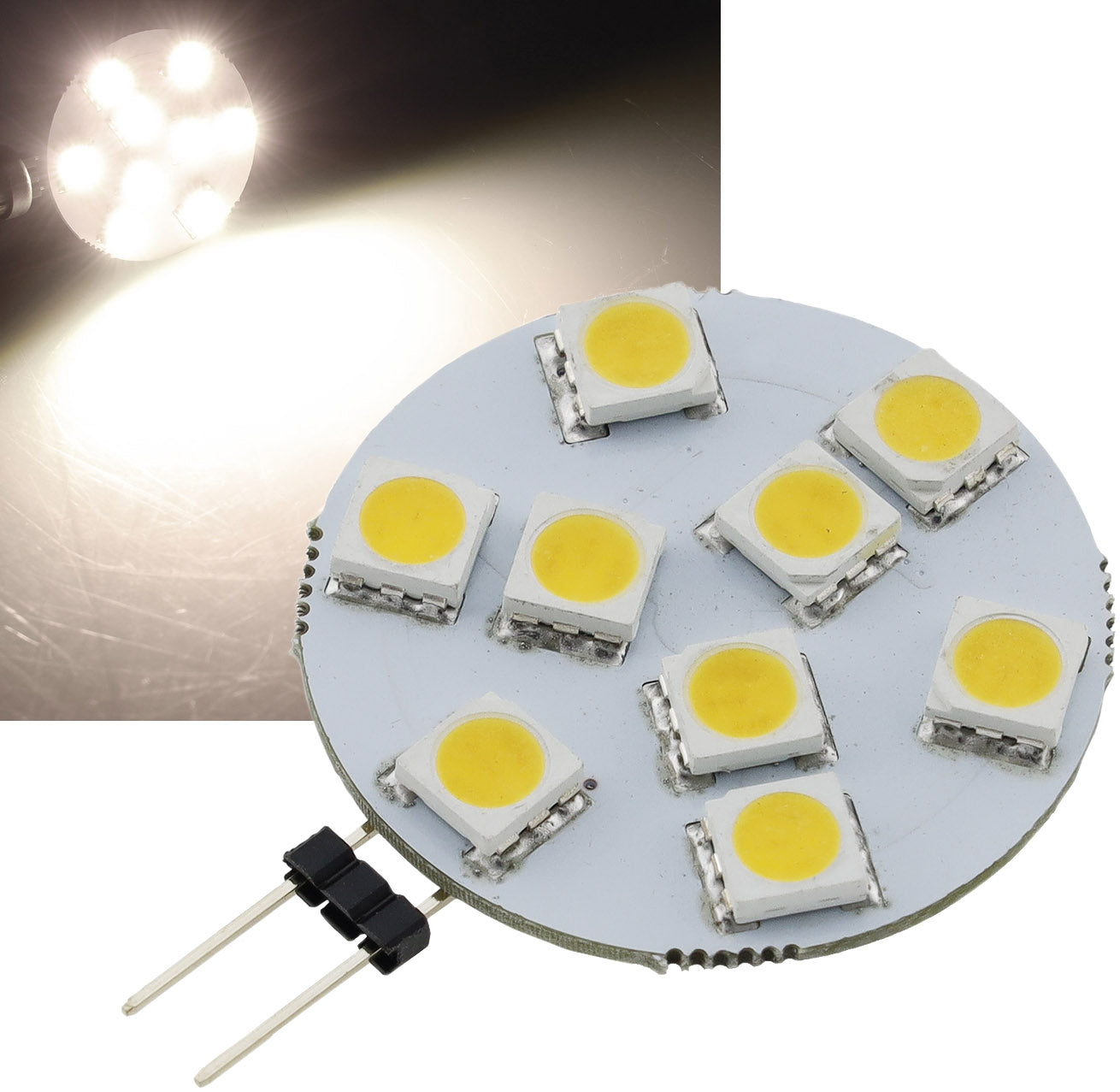 LED Stiftsockellampe G4 "HL-9" 4000k, 130lm, 120°,12V/1,2W, neutralweiß