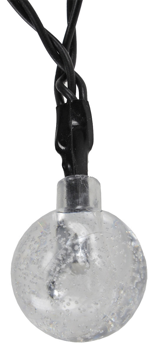 LED Batterie-Lichterkette "BubbleBall" 40 Kugeln 23mm Ø, 6m lang, warmweiß