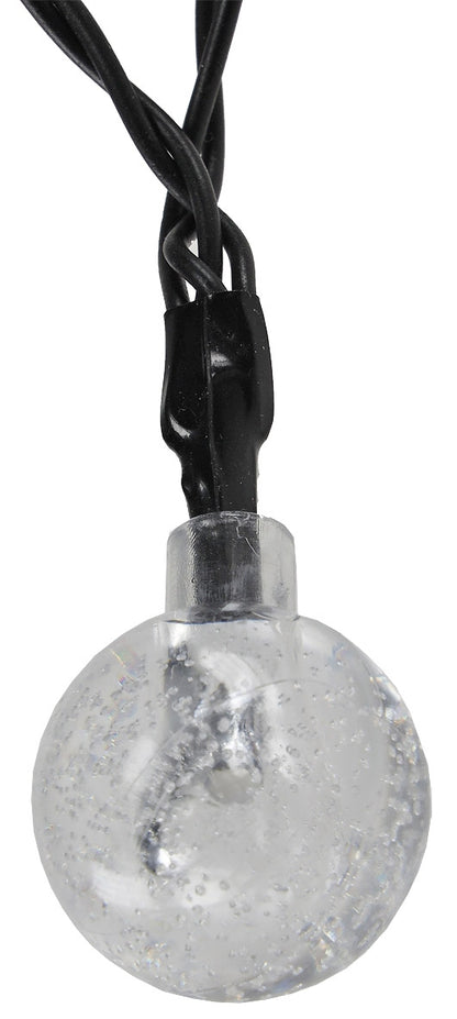 LED Batterie-Lichterkette "BubbleBall" 40 Kugeln 23mm Ø, 6m lang, warmweiß