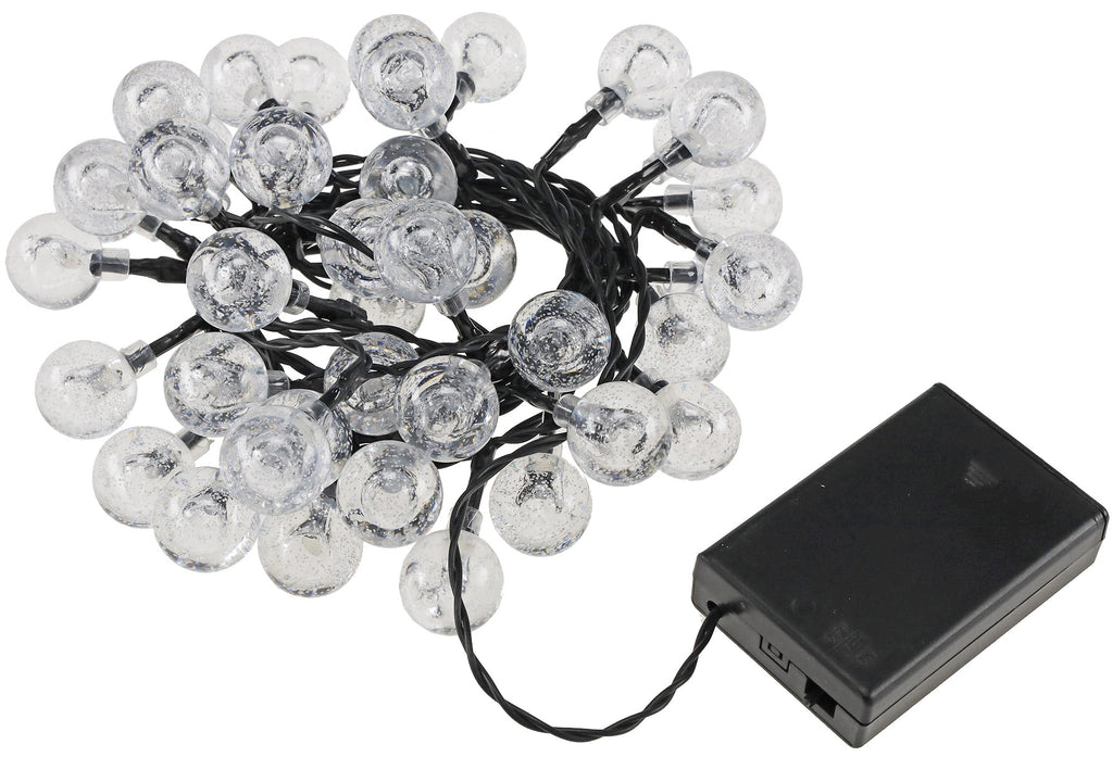LED Batterie-Lichterkette "BubbleBall" 40 Kugeln 23mm Ø, 6m lang, multicolor