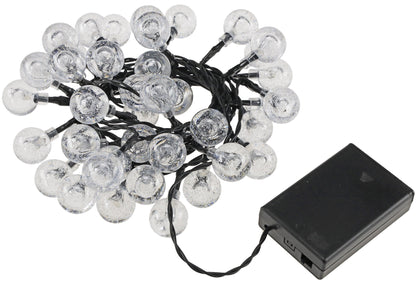 LED Batterie-Lichterkette "BubbleBall" 40 Kugeln 23mm Ø, 6m lang, multicolor