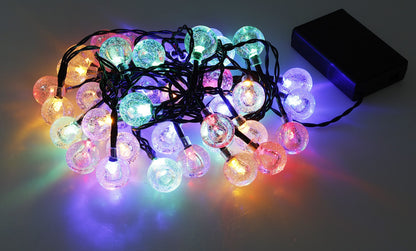 LED Batterie-Lichterkette "BubbleBall" 40 Kugeln 23mm Ø, 6m lang, multicolor