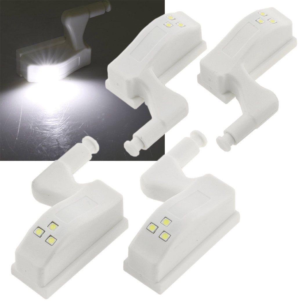LED Schrankleuchte, 4er-Set Batteriebetrieb, Drucksensor für Türen