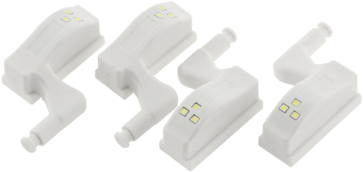 LED Schrankleuchte, 4er-Set Batteriebetrieb, Drucksensor für Türen
