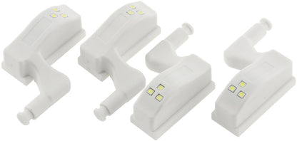 LED Schrankleuchte, 4er-Set Batteriebetrieb, Drucksensor für Türen
