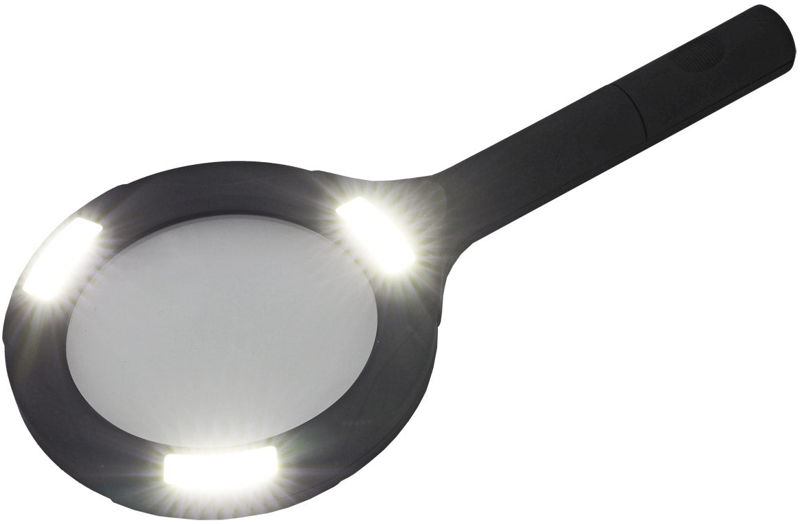 LED Lese-Lupe mit Batteriebetrieb 2x AA, neutralweiß, 3 Dioptrien 250lm