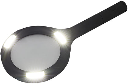 LED Lese-Lupe mit Batteriebetrieb 2x AA, neutralweiß, 3 Dioptrien 250lm