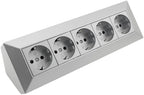 5-fach Steckdosenblock, silber 250V~/ 16A, Aufbaumontage