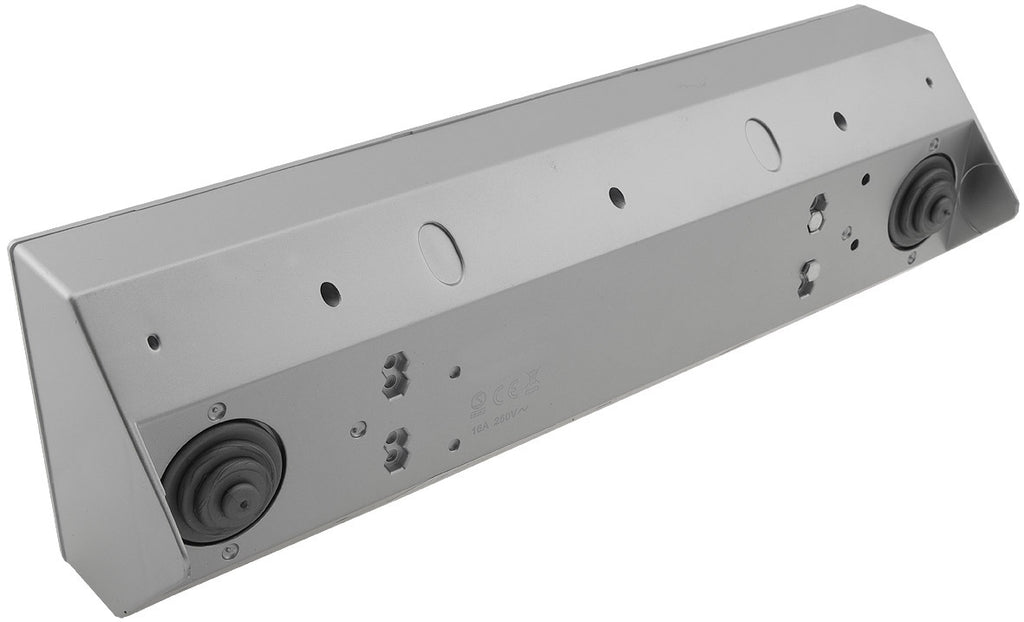 5-fach Steckdosenblock, silber 250V~/ 16A, Aufbaumontage