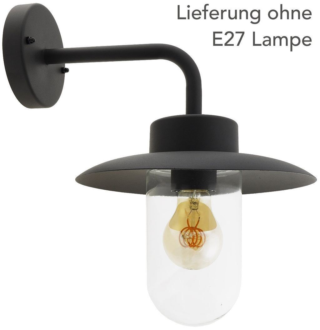 Wandleuchte "LEVADA-W" IP44, Anthrazit Alu + Glas, E27 Sockel, 230V