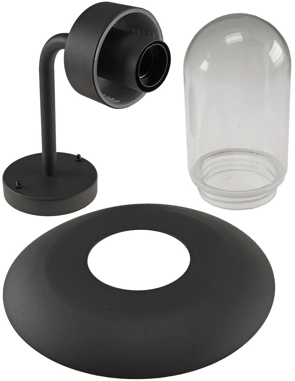 Wandleuchte "LEVADA-W" IP44, Anthrazit Alu + Glas, E27 Sockel, 230V