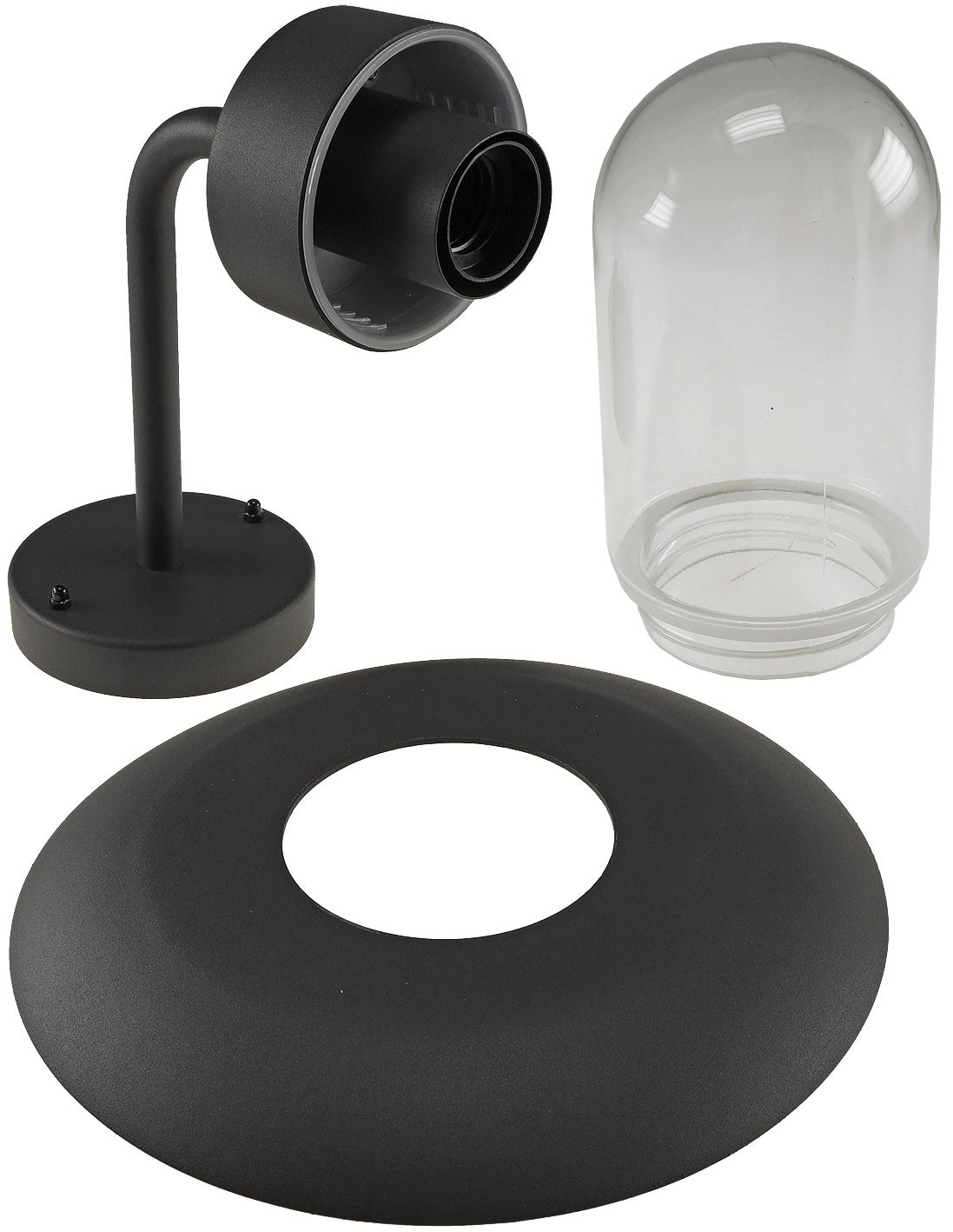 Wandleuchte "LEVADA-W" IP44, Anthrazit Alu + Glas, E27 Sockel, 230V