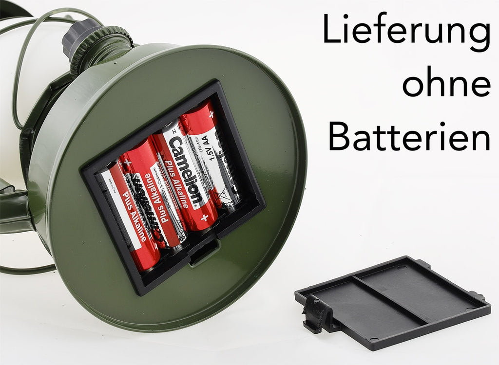 LED Camping Laterne "CT-CL Army" ØxH 12x23,5cm, 4x AA, warmweiß, dimmbar
