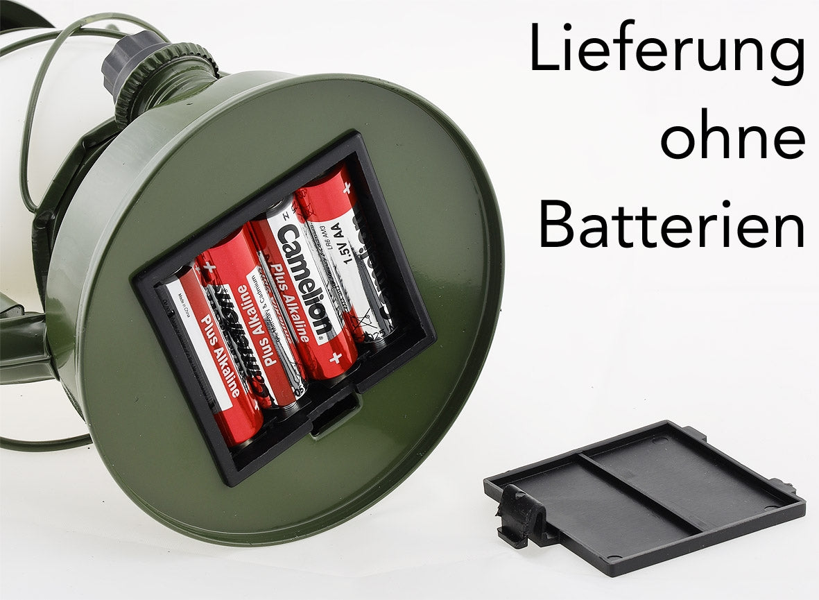 LED Camping Laterne "CT-CL Army" ØxH 12x23,5cm, 4x AA, warmweiß, dimmbar