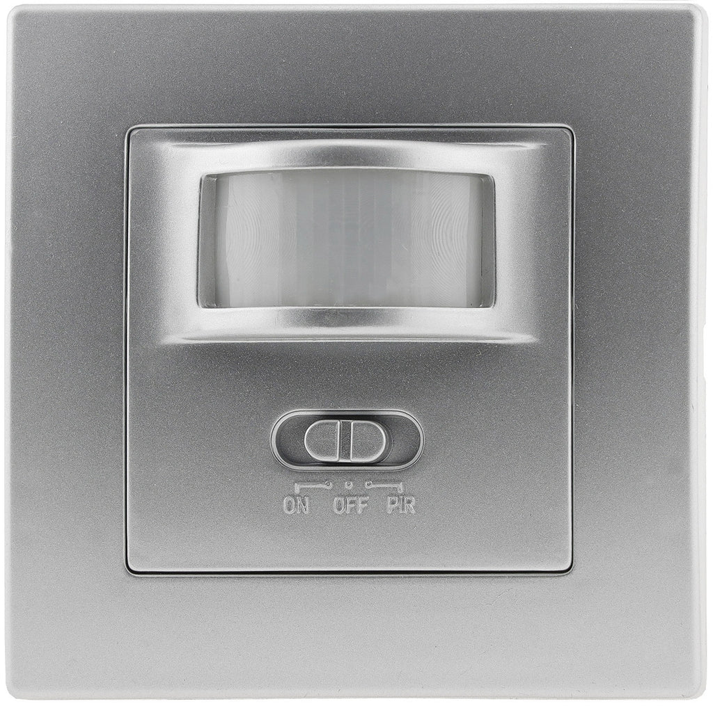 Unterputz PIR-Bewegungsmelder 160° LED geeignet, 2-Draht Technik, silber