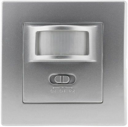 Unterputz PIR-Bewegungsmelder 160° LED geeignet, 2-Draht Technik, silber