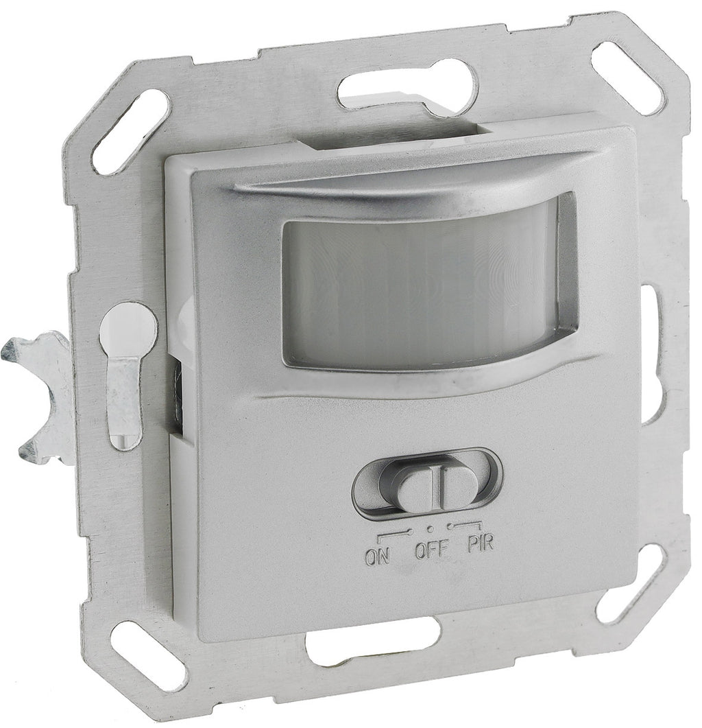 Unterputz PIR-Bewegungsmelder 160° LED geeignet, 2-Draht Technik, silber