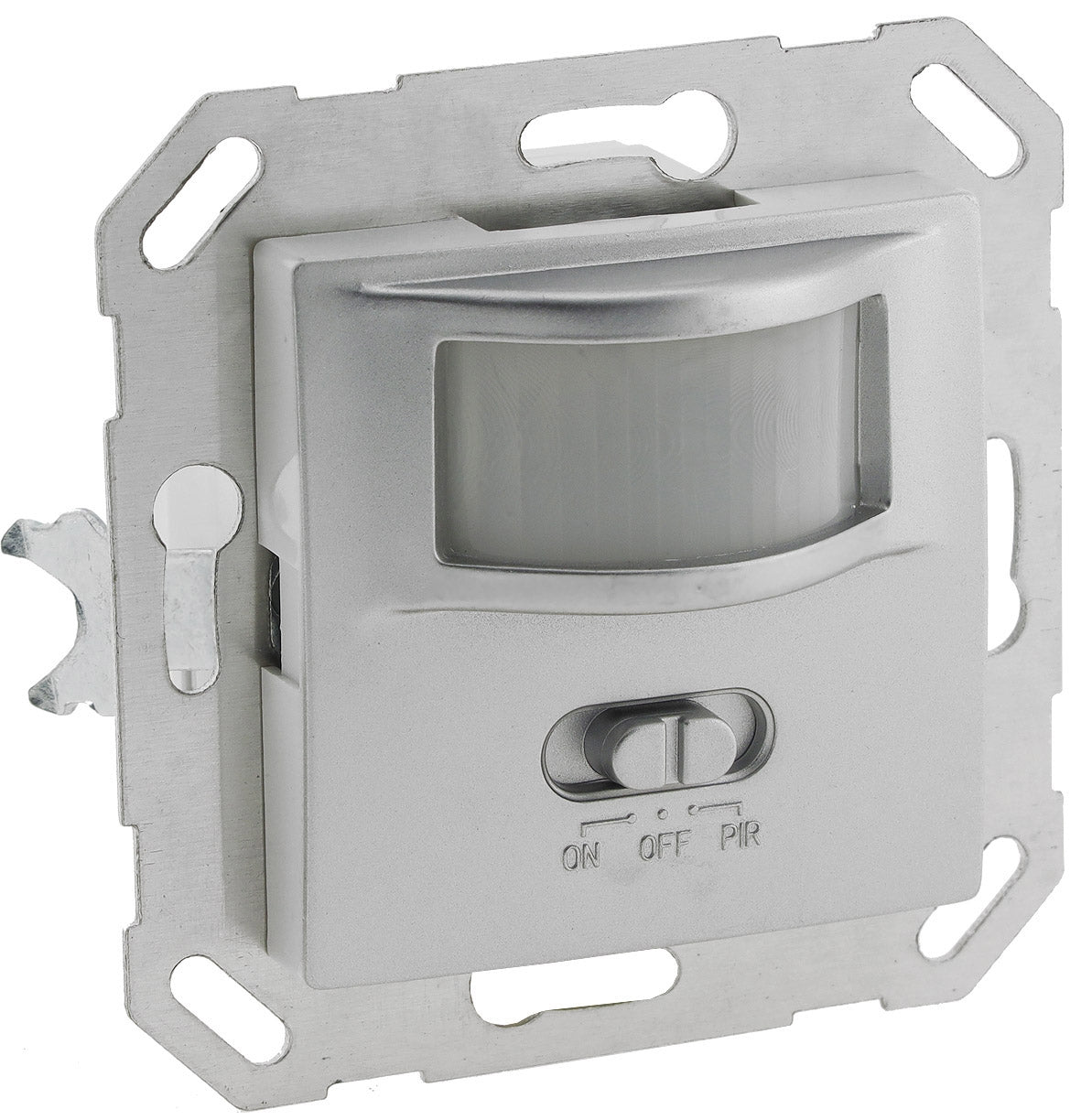 Unterputz PIR-Bewegungsmelder 160° LED geeignet, 2-Draht Technik, silber