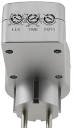 Zwischenstecker mit Bewegungsmelder 120°, 9m Reichweite , 230V/1200W, silber